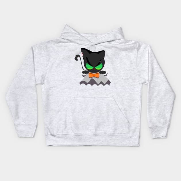 punk cat ghost Kids Hoodie by prettyguardianstudio